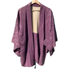 Vintage Kimono Lavender Silver Threading